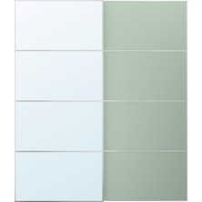 Sürgü Kapak, Açık Yeşil-Aynalı Cam, 200X236 cm