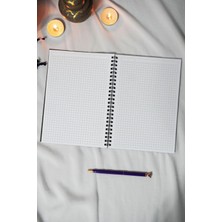 A5 Istanbul Temalı Siyah Kraft Kapaklı Defter - Kareli Defter - 60 Yaprak (120 Sayfa) 15X21 cm