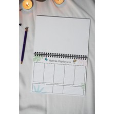 A5 Dünya Desen Siyah Kraft Kapaklı Defter - Haftalık Planlayıcı - 52 Yaprak 15X21 cm