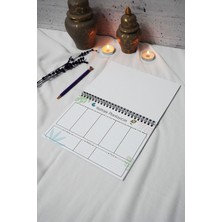 A5 Dünya Desen Siyah Kraft Kapaklı Defter - Haftalık Planlayıcı - 52 Yaprak 15X21 cm