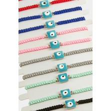 Kare Nazar Makrome Örgülü Bileklik