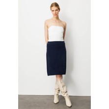 Kadın Triko Kısa Etek Lacivert