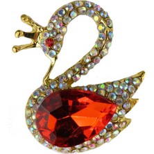 Teknotrust Renkli Metal Kuğu Süs 1 Adet, Şık ve Parlak Dekorasyon Aksesuarı