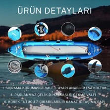 Habl 3 Kişilik Şişme Kano | Şişme Kayak | Kürek, Pompa, Koltuk Dahil Set
