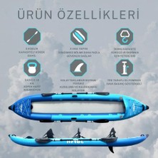 Habl 3 Kişilik Şişme Kano | Şişme Kayak | Kürek, Pompa, Koltuk Dahil Set