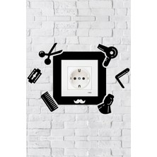 Berber Temalı Dekoratif Priz Çerçevesi (Iç Ölçü 8,4x8,4 Cm) Dekoratif Priz - Anahtar Çerçevesi