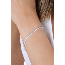 Gümüş Balık Sırtı Italyan Model Zincir Bileklik SGTL12944RODAJ