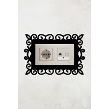 Şık Desen Tasarım 2li Priz Çerçevesi (Iç Ölçü 15,5x8,4 Cm) 2li Dekoratif Priz Çerçeve - Duvar Susu