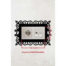Şık Desen Tasarım 2li Priz Çerçevesi (Iç Ölçü 15,5x8,4 Cm) 2li Dekoratif Priz Çerçeve - Duvar Susu