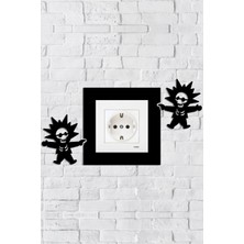 Elektrik Çarpan Çocuk Tasarım Priz Çerçevesi (Iç Ölçü 8,4x8,4 Cm) Dekoratif Priz - Anahtar Çerçevesi