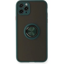 Emos Avm iPhone 11 Pro Kılıf Montreal Yüzüklü Silikon Kapak - Yeşil