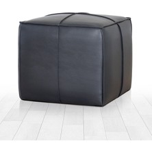 Ottowel Deri Puf - Siyah