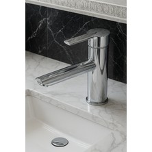 ASİL SU ARMATÜRLERİ PİRİNÇ GÖVDE PARLAK KROM KAPLAMA LÜX BANYO LAVABO BATARYASI