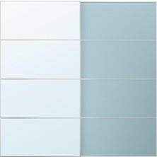 Sürgü Kapak, Açık Mavi-Aynalı Cam, 200X201 cm