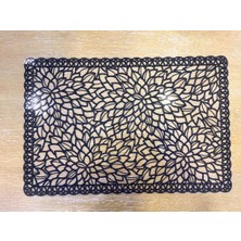 Arow Siyah Yaprak Desen 6'lı Amerikan Servis