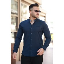 Hakim Yaka Slim Fit Battal Gömlek