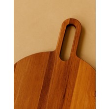Doğal Akasya Kesim Panosu – 33 cm Yuvarlak