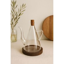 500 ml Cam Yağdanlık & Akasya Ahşap Altlık Seti