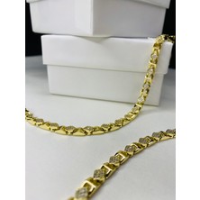 Zirkon Taşlı 14K Kadın Bilekli