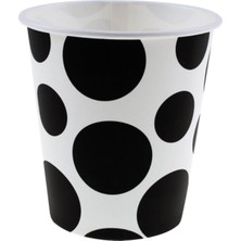 Teknotrust Yılbaşı Temalı Siyah Puantiyeli Karton Bardak, 8'li Set