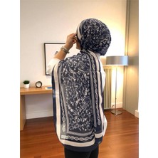 Baştacı 2025 Yaz Sezonu 0349 Kilim Desen Lacivert Şal