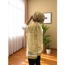 Baştacı 2025 Yaz Sezonu 0349 Kilim Desen Yağ Yeşili Şal