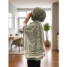 Baştacı 2025 Yaz Sezonu 0349 Kilim Desen Pastel Yeşil Şal