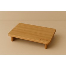 22X33,5 cm Bambu Ayaklı Çok Amaçlı Sunum ve Kesme Tahtası – Doğal Ahşap Sunumluk
