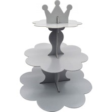 3 Katlı Şeffaf Karton Kek Standı, Şık ve Dayanıklı Tasarım