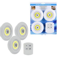 3lü Uzaktan Kumandalı Yapışkanlı Kablosuz LED Spot Lambalar-Findit