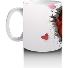 Çocuklara Sütü Sevdiren Kalp Çatlağından Bakan Şirin Maymun Kupa Bardak