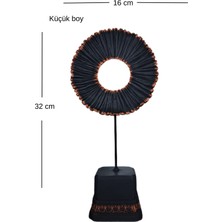 Dekoratif Modern Halka Biblo 2'li Set Polyester Siyah Büyük Boy 35X19 Küçük Boy 32X16