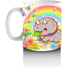 Çocuklara Sütü Sevdiren Dino ve Gökkuşağı Bahçesi Kupa Bardak