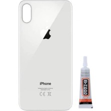 Apple iPhone Xs Max Arka Kapak Pil Kapağı + Yapıştırıcı Siyah Renk