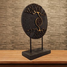 Dekoratif Hayat Ağacı Modern Ev ve Ofis Aksesuarı Polyester Biblo 28X19 cm