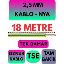 Öznur 2,5 mm Nya Kablo Metre Seçenekli (Sarı-Yeşil)