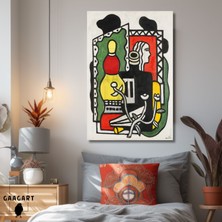 Tekli Dikey Kanvas Tablo Ünlü Eserler Fernand Leger Le Vase Noir