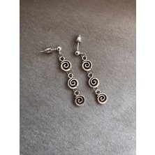 Spiral Rodyum Kaplama Küpe