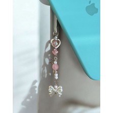 Fiyonk Telefon Ipi Beyaz Kalp Telefon Charm