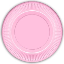 Teknotrust Pembe ve Beyaz 23 cm Karton Tabak, 8'li Set, Şık ve Kullanışlı, Davet ve Kutlamalara Uygun