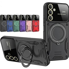 Newface Samsung Galaxy S25 Plus Kılıf Joy Lens Standlı Kapak - Lacivert Arbkd
