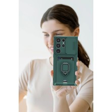 Newface Samsung Galaxy S25 Ultra Kılıf Zuma Kartvizitli Yüzüklü Silikon - Kırmızı Arbkd