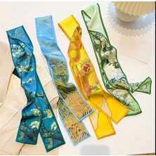 Van Gogh Monet Vintage 4’lü Tasarım Fular Seti & Bandana & Çanta Süsü
