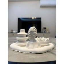 Taş Tozu Vazo Lotus Mumluk Dekoratif/aksesuar Set