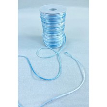 Mavi Tonlarda 10 Metre Floş ve Saten Ipi, Kolye ve Bileklik Yapımı Için