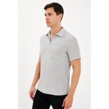 Calista Home Pamuk Erkek Polo Yaka Çizgili Kısa Kollu Tişört T-Shirt Yumuşacık
