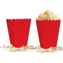 Kırmızı Popcorn Kutu, 10 Adet, Lezzetli ve Şık Sunum, Eğlenceli Atıştırmalık Seti