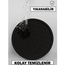 Araba Bardak Altlığı Silikon Araç Içi Kaymaz Mat Telefon Para Malzeme Tutucu Siyah Renk 65 mm 2 Adet