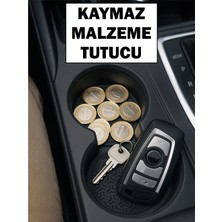 Araba Bardak Altlığı Silikon Araç Içi Kaymaz Mat Telefon Para Malzeme Tutucu Siyah Renk 65 mm 2 Adet