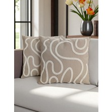 Bohem Tarz Punch Nakışlı Kırlent Kılıfı | 43X43 cm | 2 Adet